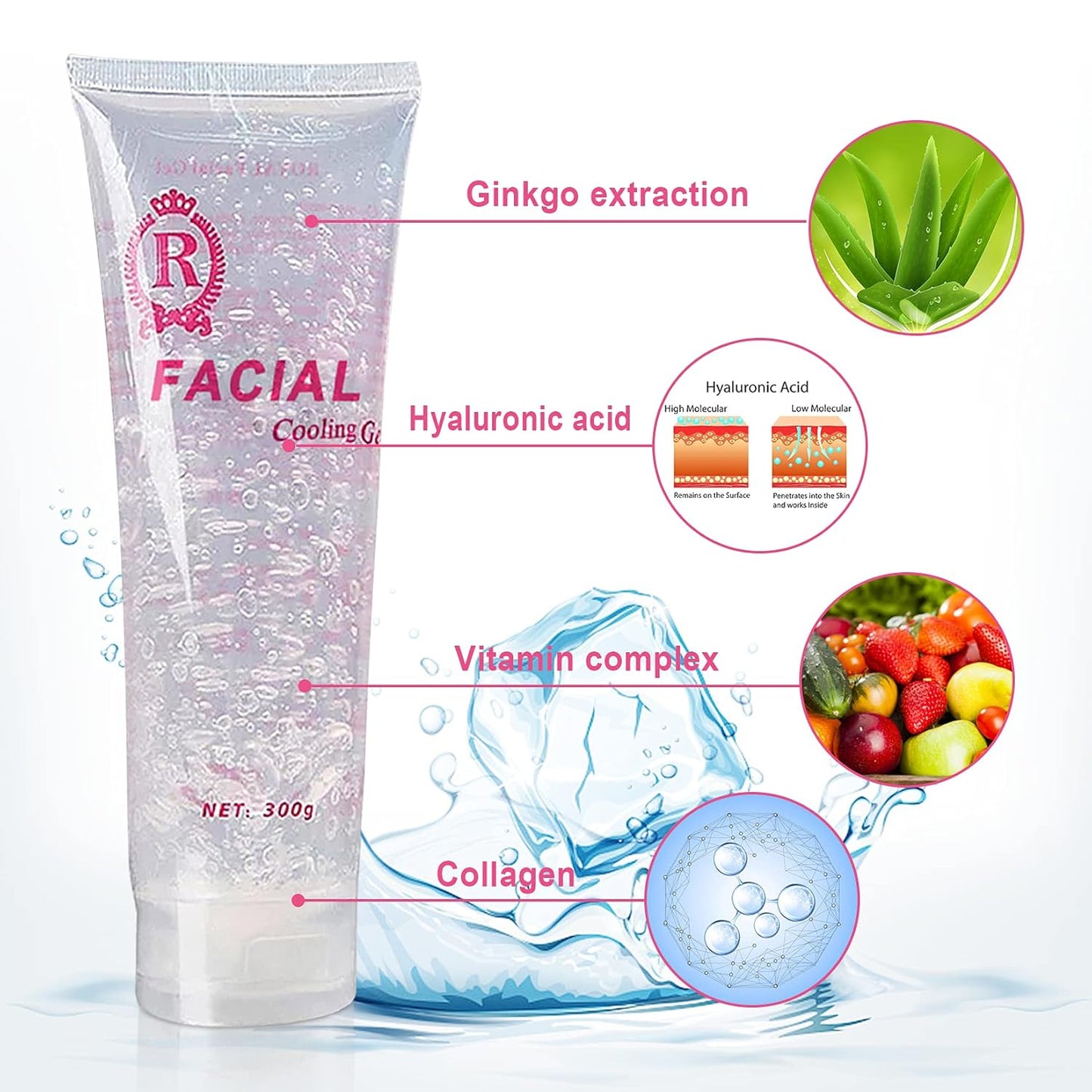 300ML Cooling Gel for Laser Hair Removal Device and Radio Frequency Facial Body Skin Care Machine for Women and Men